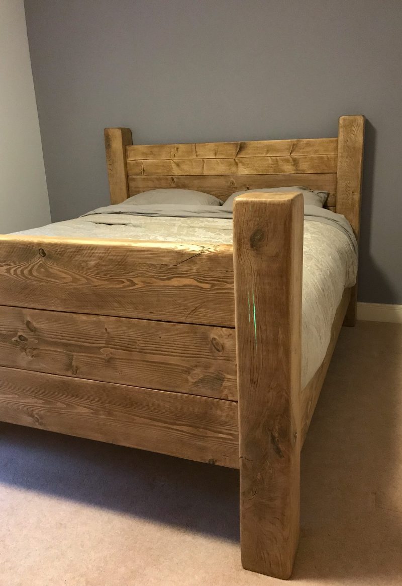 Solid Oak hand crafted Bed with ‘Glow in the dark’ Resin