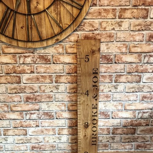 Solid Oak Personalised Childs Giant Ruler Growth/ Height Chart
