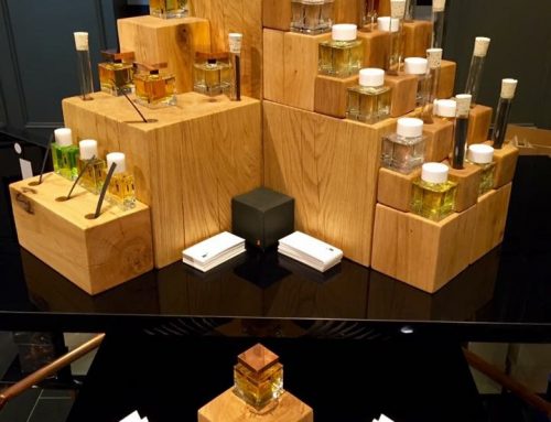 Solid oak custom made Perfume Stand for Display in Selfridges London.