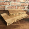 Solid Oak Small Personalised Edge Chopping Board.