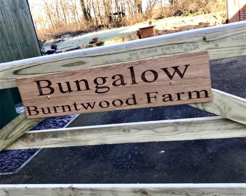 Engraved Oak Sign for Local Farm Gate