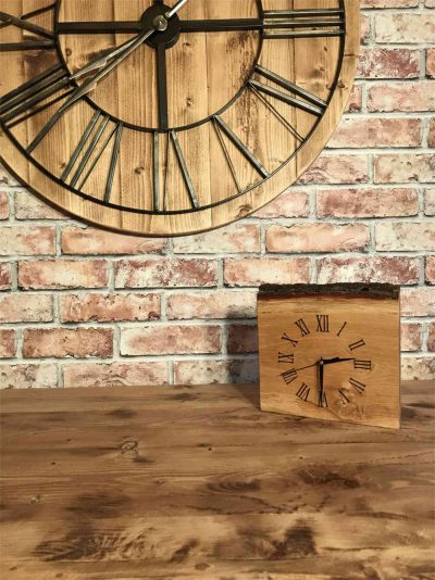 Bespoke clock made from oak section with Bark | Bespoke and Commissions | Solid Oak Designs