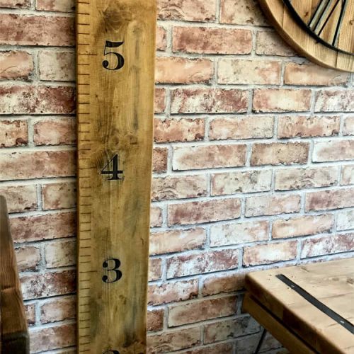 Rustic Personalised Childs Giant Ruler Growth Height Chart | Solid Oak Designs